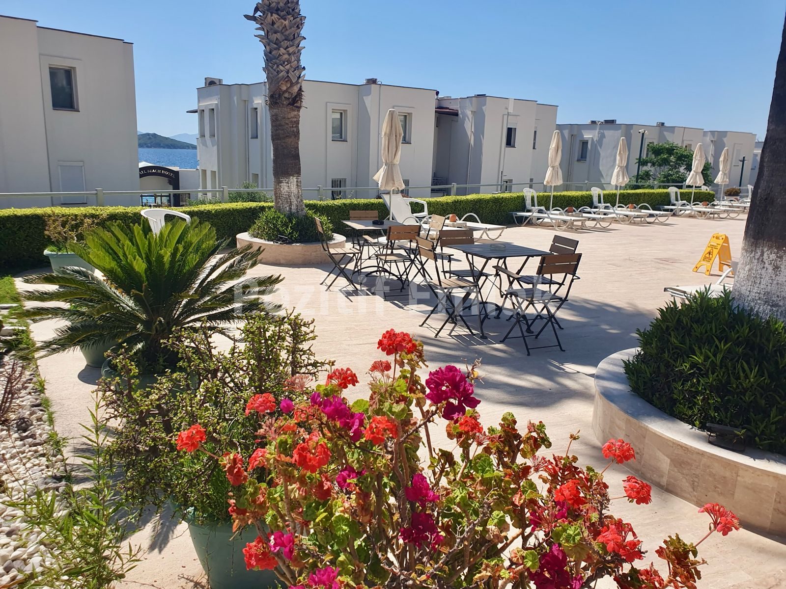 Turgutreis Yalı'da Denize Sıfır Havuzlu Sitede Bahçe Katı Daire